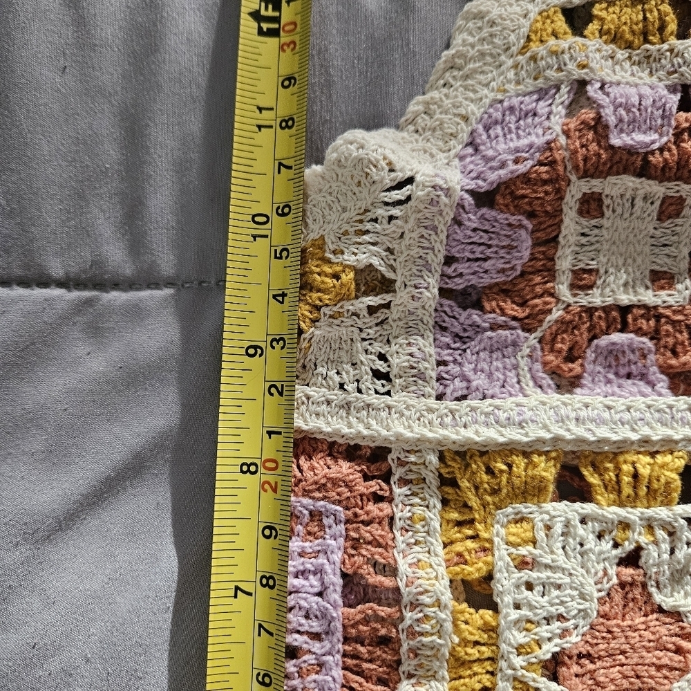 Rebellion Colorful Crochet Patchwork Women's Top Size Large - Picture 7 of 7